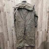 Full Length Oilskin Slicker *gc, older, dirty, rubs, folded/curled pockets, thin edges
