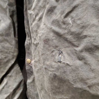 Full Length Oilskin Slicker *gc, older, dirty, rubs, folded/curled pockets, thin edges
