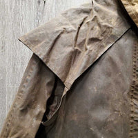 Full Length Oilskin Slicker *gc, dirty, older, folded & curled, thin edges
