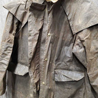 Full Length Oilskin Slicker *gc, dirty, older, folded & curled, thin edges
