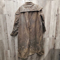 Full Length Oilskin Slicker *gc, dirty, older, folded & curled, thin edges
