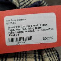 Cotton Sheet, 2 legs *vgc, mnr hair, lining tears, rubs/fading, residue, rust
