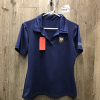 SS Polo Shirt, 1/4 Button Up *gc, seam rubs, snags, rubs
