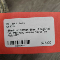 Cotton Sheet, 2 legs/tail *xc, mnr hair, manure