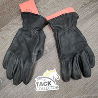 Pr Hvy Deerskin Gloves *gc, clean, rubs, faded, thin fingers, film/residue, mnr stiff, older
