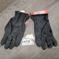 Pr Hvy Deerskin Gloves *gc, clean, rubs, faded, thin fingers, film/residue, mnr stiff, older
