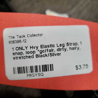 1 ONLY Hvy Elastic Leg Strap, 1 snap, loop *gc/fair, dirty, hairy, stretched
