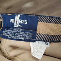 Hvy Cotton1 Breeches *gc/fair, older, seat seam: frays & pulled, stains, pilly edges
