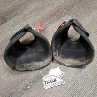 Pr No Turn Bell Boots, Velcro *fair/gc, mnr dirt, frayed edges, dirty, lining hole, crumpled, older
