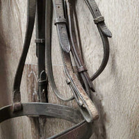 Rsd/Flat Bridle *gc/fair, stiff, dry, creases, faded, mnr dirt/residue, mismatched, tight keeper, xholes
