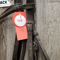 Rsd/Flat Bridle *gc/fair, stiff, dry, creases, faded, mnr dirt/residue, mismatched, tight keeper, xholes
