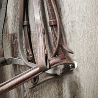 Rsd Leather Bridle *BROKEN Cheek, gc/fair, rubs, creases, dirt, jockies
