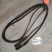 Thick Braided Reins, buckles *fair/gc, missing & loose laces, rubs, dirt, scrapes
