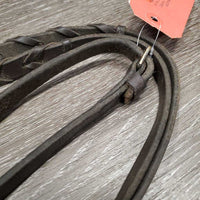 Thick Braided Reins, buckles *fair/gc, missing & loose laces, rubs, dirt, scrapes
