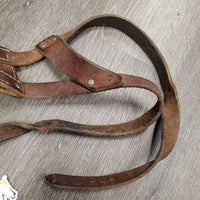 "Crib Be Gone" Comfort Leather Cribbing Collar *gc, rubs, scratches, faded, dirty, stretched, xholes, rusty, missing rivet top, stretched