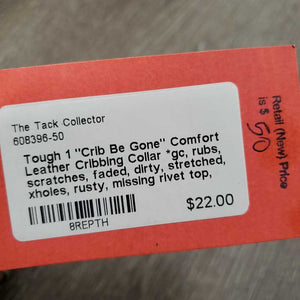 "Crib Be Gone" Comfort Leather Cribbing Collar *gc, rubs, scratches, faded, dirty, stretched, xholes, rusty, missing rivet top, stretched