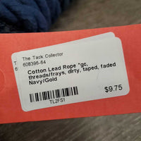 Cotton Lead Rope *gc, threads/frays, dirty, taped, faded
