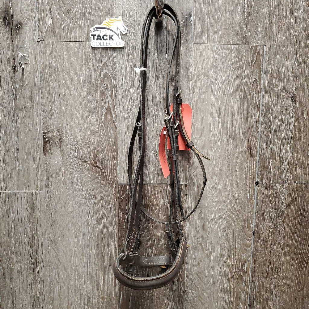 Flat Bridle *gc/fair, NO browband, scrapes, Broken & loose keepers, v.stiff, v.dry