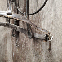 Flat Bridle *gc/fair, NO browband, scrapes, Broken & loose keepers, v.stiff, v.dry
