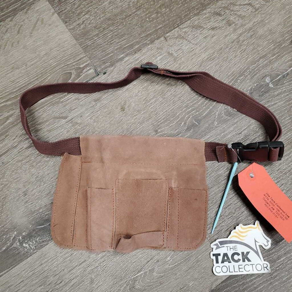 Suede Braiding Pouch, 1 Plastic Needle *vgc, clean, stains, edge rubs