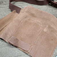 Suede Braiding Pouch, 1 Plastic Needle *vgc, clean, stains, edge rubs

