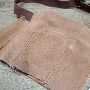 Suede Braiding Pouch, 1 Plastic Needle *vgc, clean, stains, edge rubs