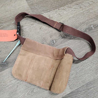 Suede Braiding Pouch, 1 Plastic Needle *vgc, clean, stains, edge rubs