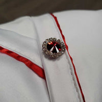Satin Stock Tie, attached velcro collar, pin *xc
