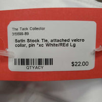 Satin Stock Tie, attached velcro collar, pin *xc
