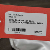 Satin Stock Tie *gc, edge frays/threads, snags, untied
