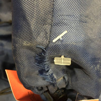 Nylon Saddle Cover, drawstring *gc, dusty/dirty, seam: undone & frayed, small holes, scratches
