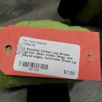4 Stretchy Cotton Leg Wraps *gc/fair, clean, stains, dingy, mnr frayed edges, torn/holes
