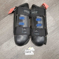 Front & Hind Closed Cross Country Boots, velcro *gc, rubs, clean, hairy, scrapes, frays, rough edges
