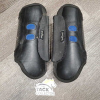 Front & Hind Closed Cross Country Boots, velcro *gc, rubs, clean, hairy, scrapes, frays, rough edges
