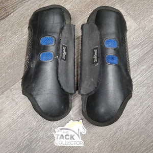 Front & Hind Closed Cross Country Boots, velcro *gc, rubs, clean, hairy, scrapes, frays, rough edges