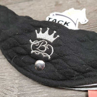 Leather Bling Browband, Cotton Cover *xc/vgc, v.mnr dirt, mnr frayed cover piping
