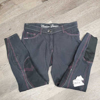 Euroseat Breeches *vgc, mnr faded, seam puckers, curled waistband, loose button thread
