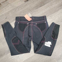 Euroseat Breeches *vgc, mnr faded, seam puckers, curled waistband, loose button thread
