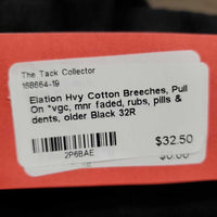 Hvy Cotton Breeches, Pull On *vgc, mnr faded, rubs, pills & dents, older
