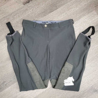 Ribbed Breeches, Pull On *vgc, v.rubbed & pilly knees, sewn on elastics