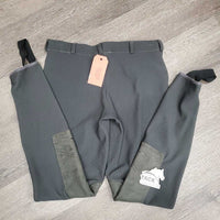 Ribbed Breeches, Pull On *vgc, v.rubbed & pilly knees, sewn on elastics