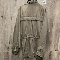 Light Summer Jacket, zipper, drawstring waist *gc, clean, torn pocket, older?
