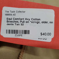 Hvy Cotton Breeches, Pull on *xc/vgc, older, mnr dents
