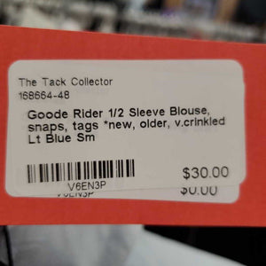 1/2 Sleeve Blouse, snaps, tags *new, older, v.crinkled