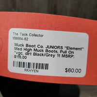 JUNIORS "Element" Med High Muck Boots, Pull On *vgc, dirt
