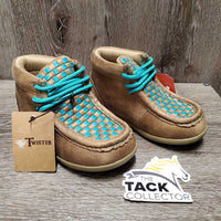 JUNIORS Handwoven Top Chukka Western Shoes, laces, box *new
