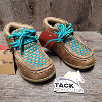 JUNIORS Handwoven Top Chukka Western Shoes, laces, box *new
