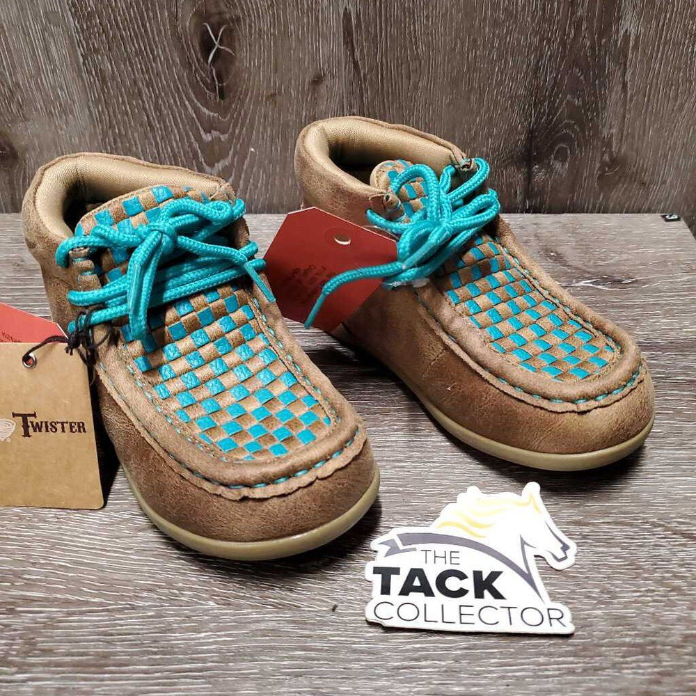 JUNIORS Handwoven Top Chukka Western Shoes, laces, box *new