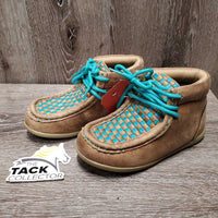 JUNIORS Handwoven Top Chukka Western Shoes, laces, box *new
