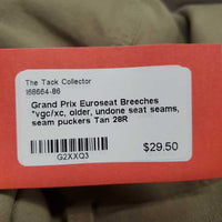 Euroseat Breeches *vgc/xc, older, undone seat seams, seam puckers
